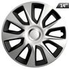 Stratos Hubcaps Silver / Black 14", 4 Pcs.