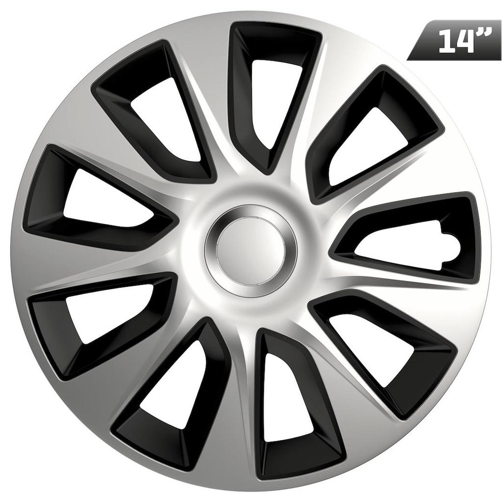 Kołpaki Stratos silver / black 14", 4 szt.