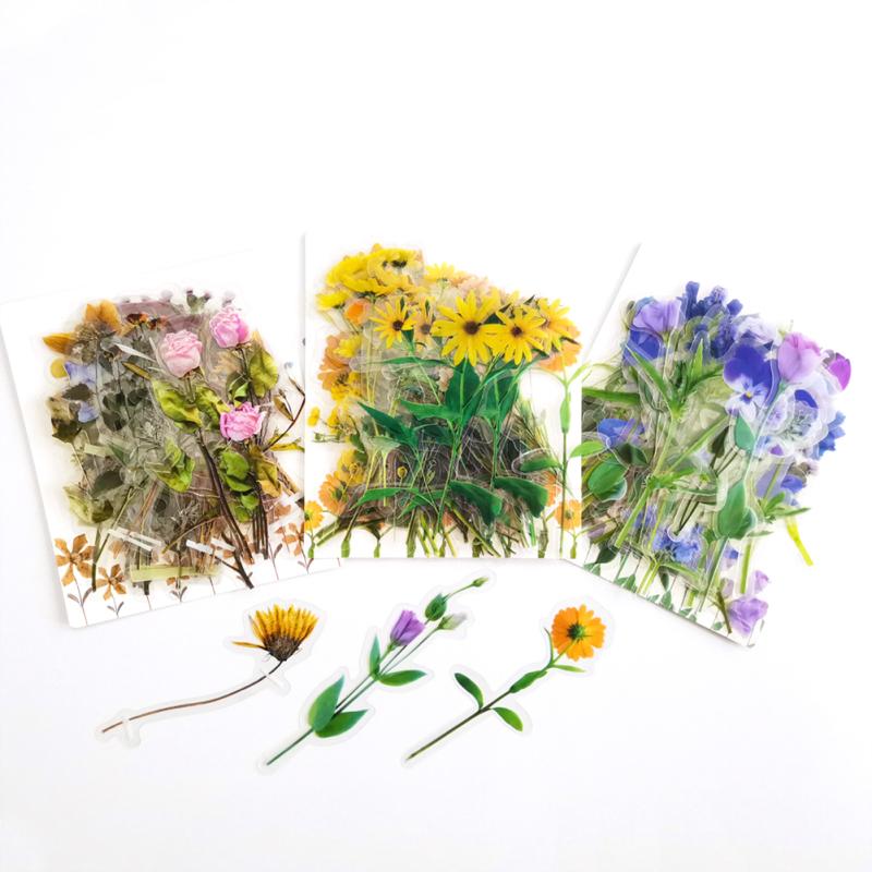 240 buc. Autocolante cu flori de lalele pentru animale de companie. Autocolante florale autoadezive, transparente, impermeabile