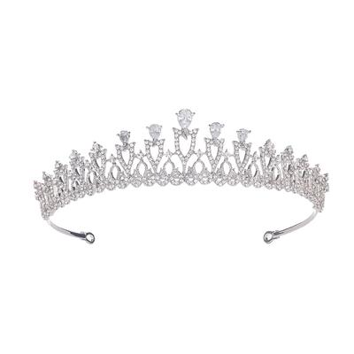 Koreaanse haaraccessoires bruids zirkonia sieraden kroon bloemvorm diamant tiara haaraccessoires trouwjurk accessoires