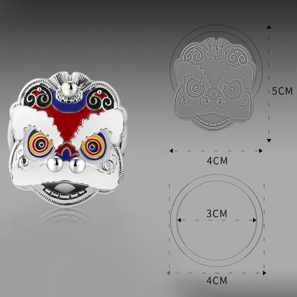 Car Chinese Style One Touch Start Button Cover Lucky Lion Engine Ignition Start Decor Sticker Car Universal Interior Accessories