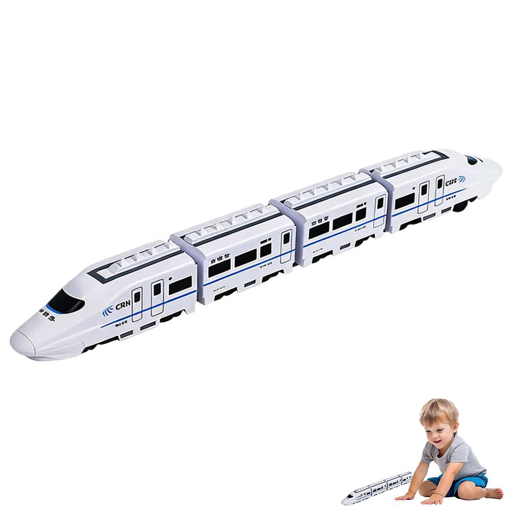 Electric DIY High-Speed Train Toy For Kids - Realistic Bullet Train With Universal Wheels Flashing Lights & Train Sound Effects
