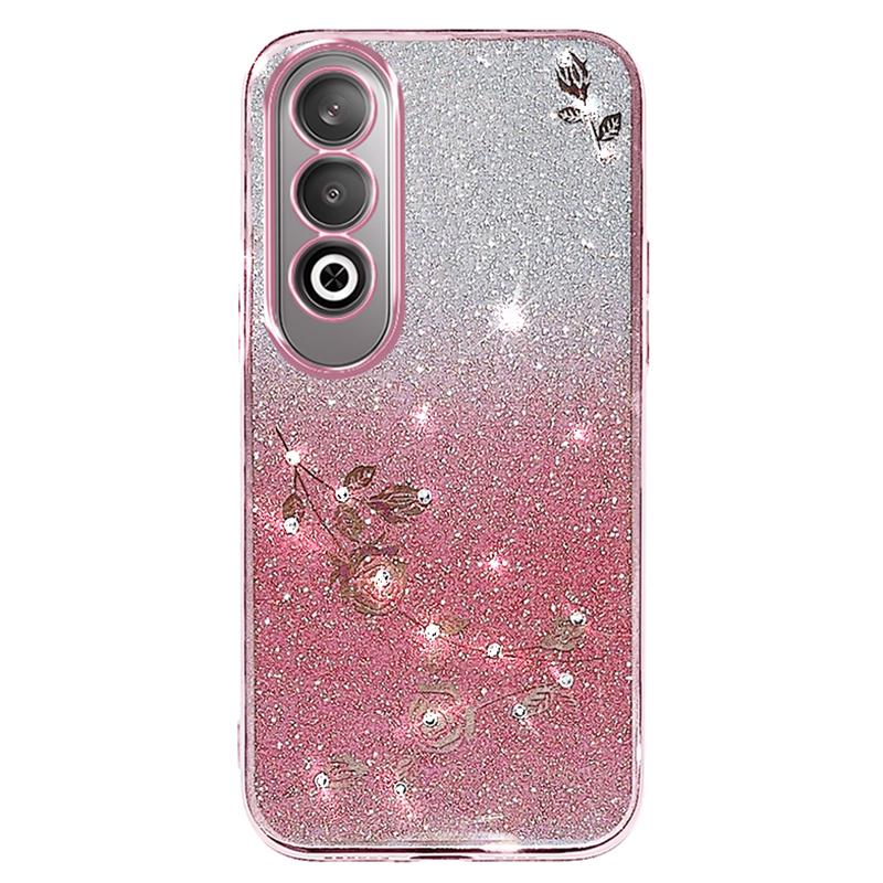 

KADEM For OnePlus Nord CE4 5G Case TPU Gradient Phone Cover Glitter Cute Floral Rose Gold