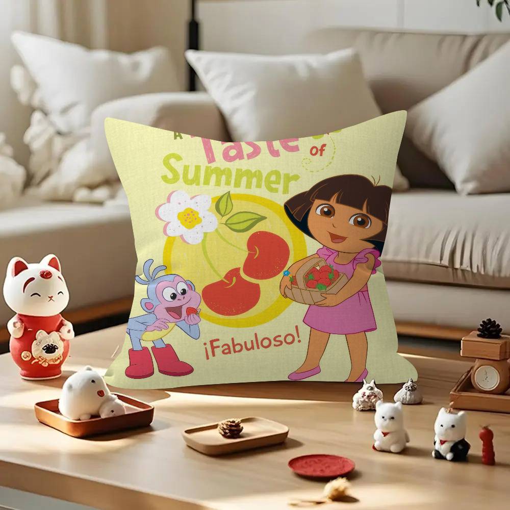 Cushion Cover Car Throw Pillow Case For Sofa Car Christmas Gift Anime Cute D-Dora