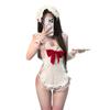 Sex Underwear Bow Pure Lust Maid Naked Back Apron Set Uniform Small Breast Pajamas Pure Women