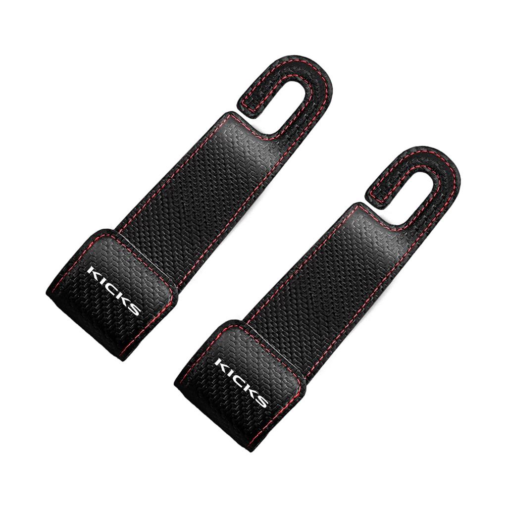 KICKS Compatible Headrest Hook with Logo PU Leather, Car Hook, Luggage Rack, New Model