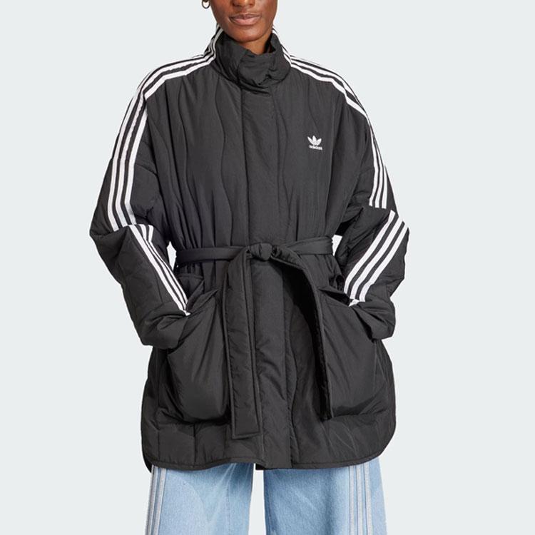 Adidas Originals Adilenium Oversized Jacket With Flap Pockets And Concealed Snap Buttons Women Outerwear Black IV9319
