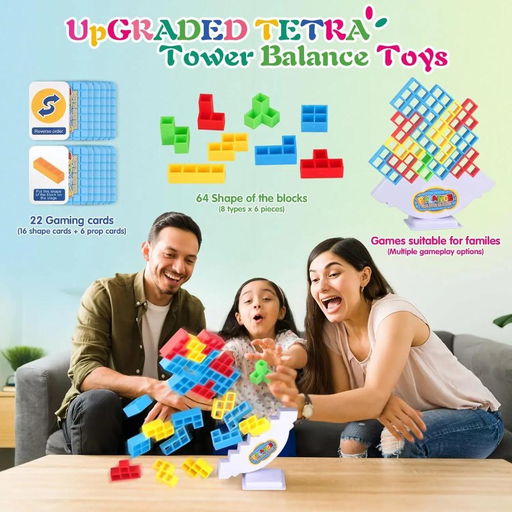 Tetra Tower Gioco di Equilibrio con Blocchi Impilabili Giochi da Tavolo per Famiglia Giochi per Feste Viaggio Bambini e Adulti Blocchi Giocattolo per Team Building