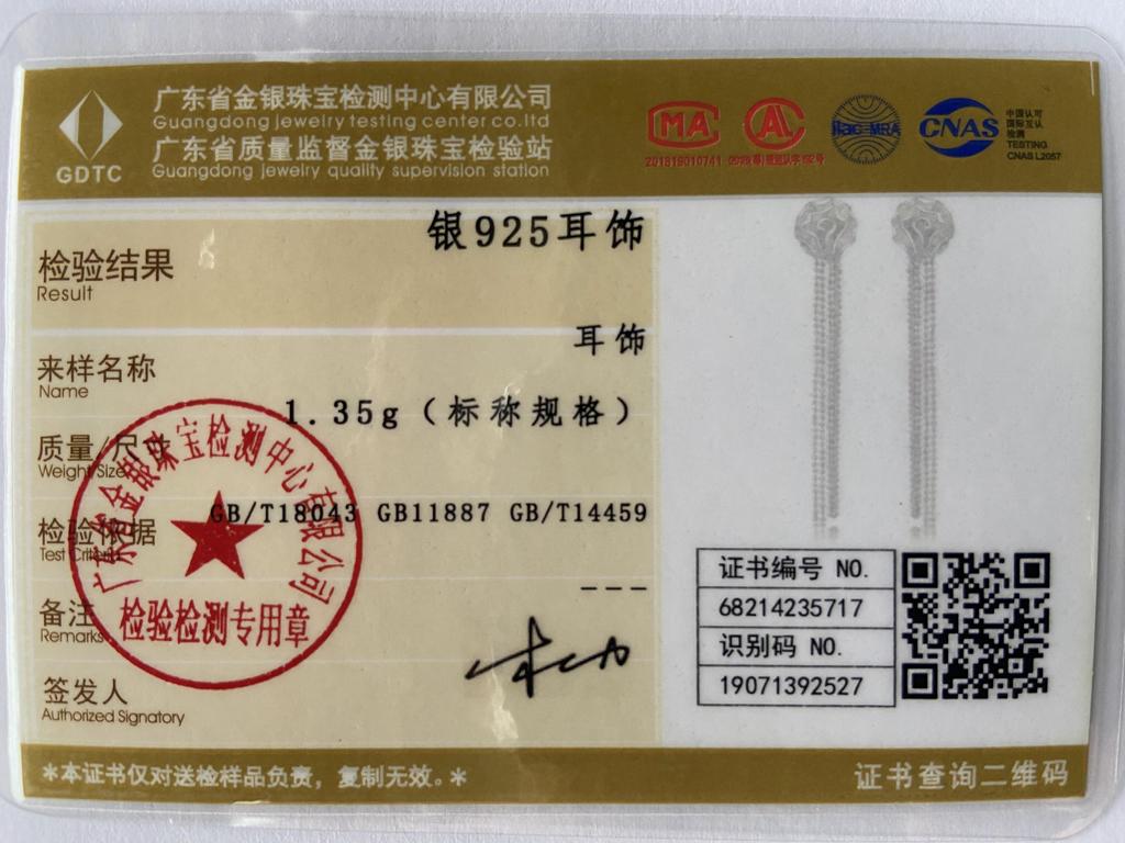 925 Sterling Silber Rosenperlenkette Ohrringe Hochzeitsschmuck