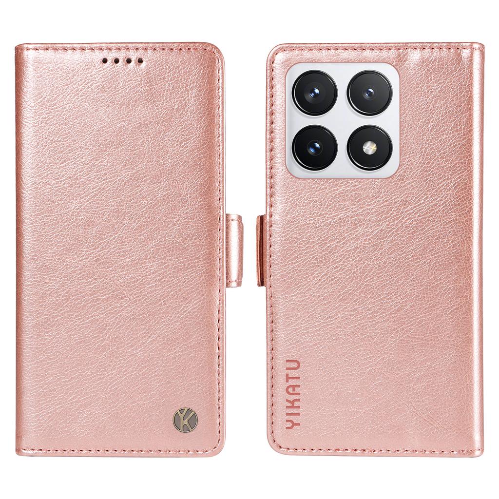 YIKATU YK-007 For Xiaomi 14T Pro Case Side Buckle PU Leather Phone Cover Litchi Texture