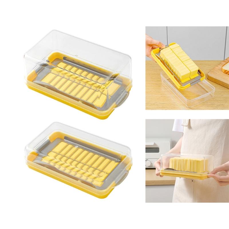 Convenient Butter Cutting and Storage Container Butter Dish with Lid Plastic Butter Container Suitable for Butter