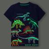 Summer Cotton Tops Children Clothing 2026 New Kids T-shirt Glow-in-the-dark Dinosaur Forests Space Short-sleeved Tops Clothes