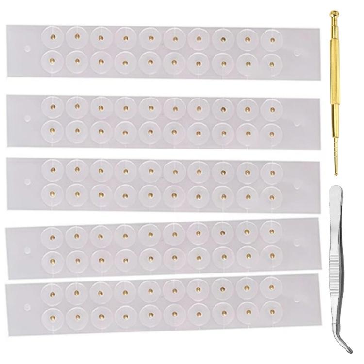 100Pcs Acupunctures Beads Auricular Ear Stickers Clear Disposable Ear Stickers Acupoint Pressure Stimulation Patches