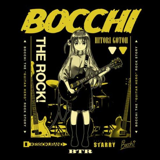 Bocchi Za BLACK L Size Cospa Rock! T-shirt