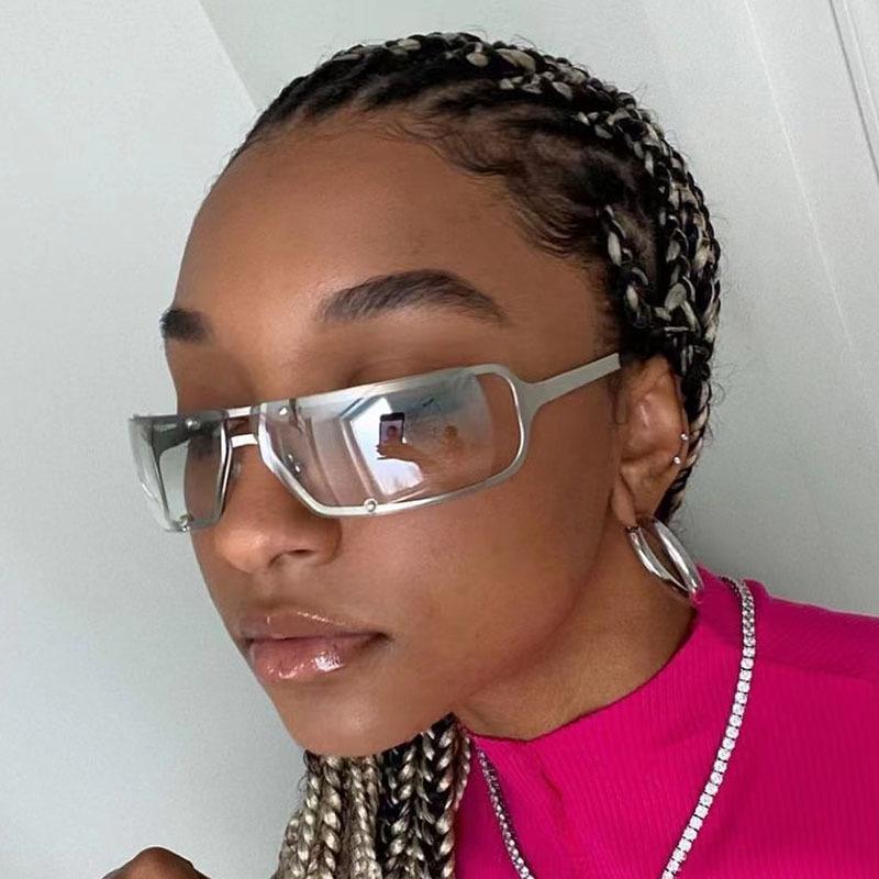 Square Y2K Women's Sunglasses Vintage Small Rectangle Lens Female Hottie Sun Glasses Men Retro Oculos Future Technology Eyewear