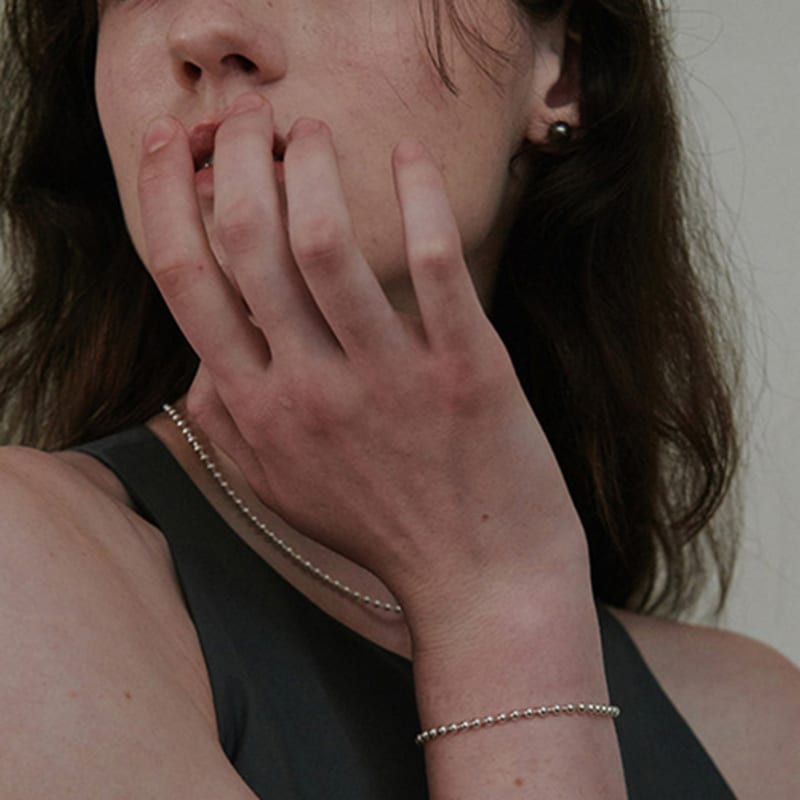 

green [925 silver] Eight.silver.68 / mini rope bracelet silver