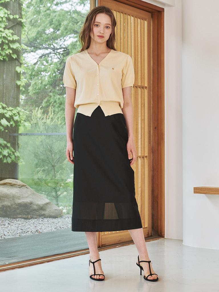 Nub See-Through Layered Skirt - Black