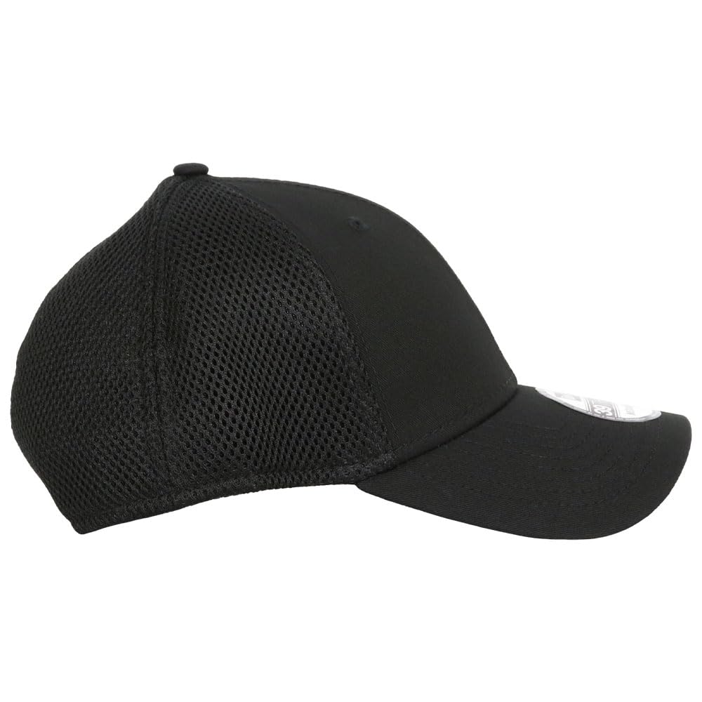 NEW ERA [New Era] Síťovaná kšiltovka pro muže a ženy NewEra NE1020 Jednobarevná čepice Baseballová kšiltovka 39THIRTY Strečová Elastická 6panelová Trucker SM Černá [Použitá]