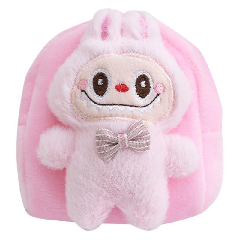 Small Labubu Backpack Cartoon Cute Coin Purse Plush Toy Backpack Pendant Stall Children's Birthday Gift