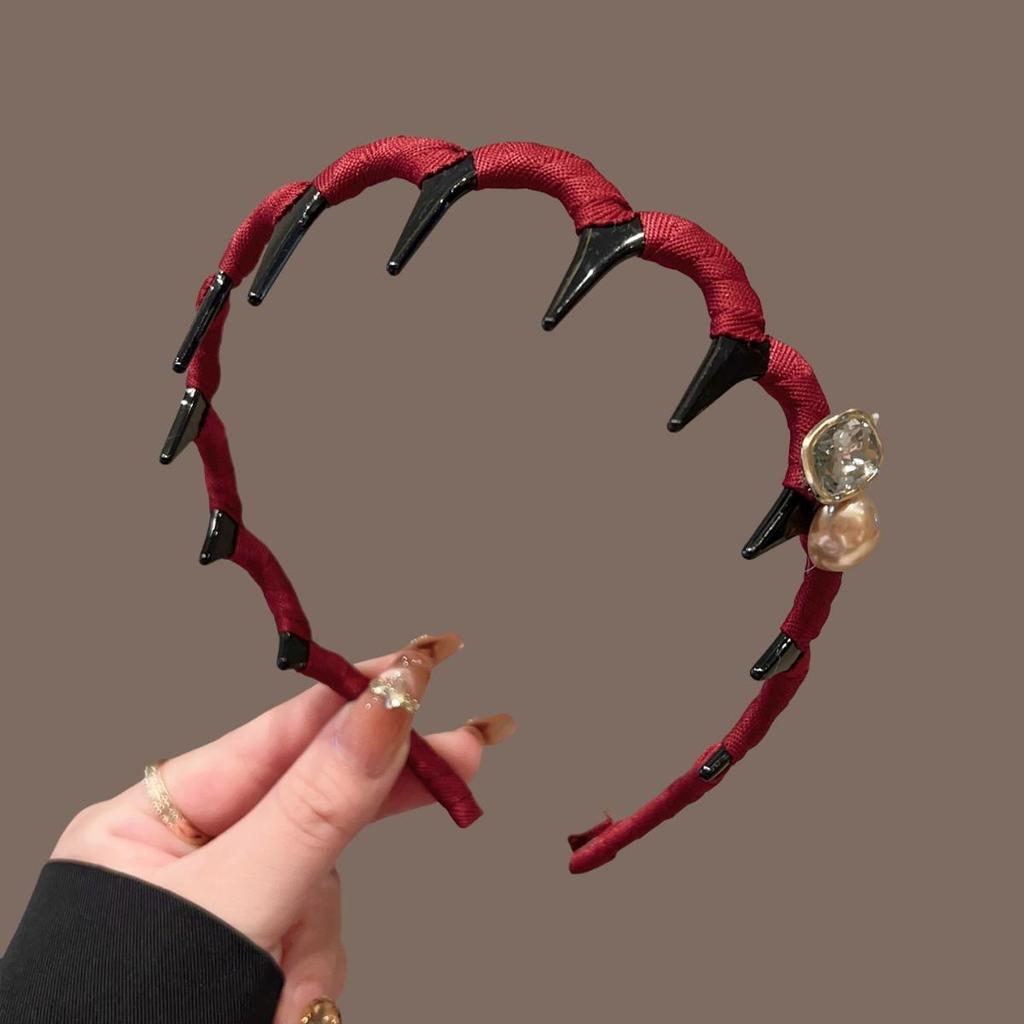 High-End Women's Bow Headband with Teeth - 2025 Face Washing & Hair Pressing Accessory