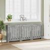 Radiator Cover Concrete Grey 205 x 21.5 x 83.5 cm Particleboard