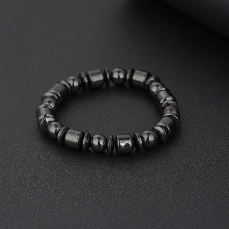 2023 European-American Black Gallstone Natural Stone Magnetic Couple Bracelet with Resin Blue Eye Beads.