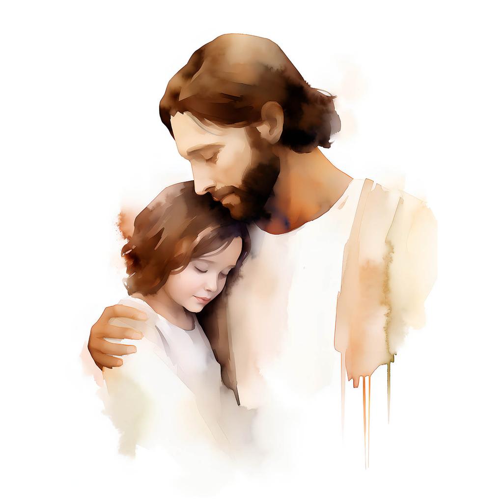 Jesu Omsorg Jesu Omsorg, 30X40 Cm, Svart Aluminiumram, Matt Papper 230 Gsm