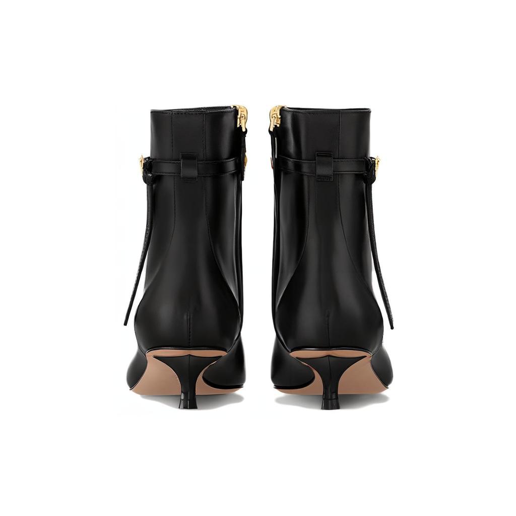 LOUIS VUITTON Stellar Leather Ankle Boots 3.5cm Women's Black 1ACLBJ