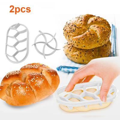 2GAB Mīklas presēšanas veidņu komplekts Maizes rullīšu cepšanai Veidņu plastmasas konditorejas griezēji