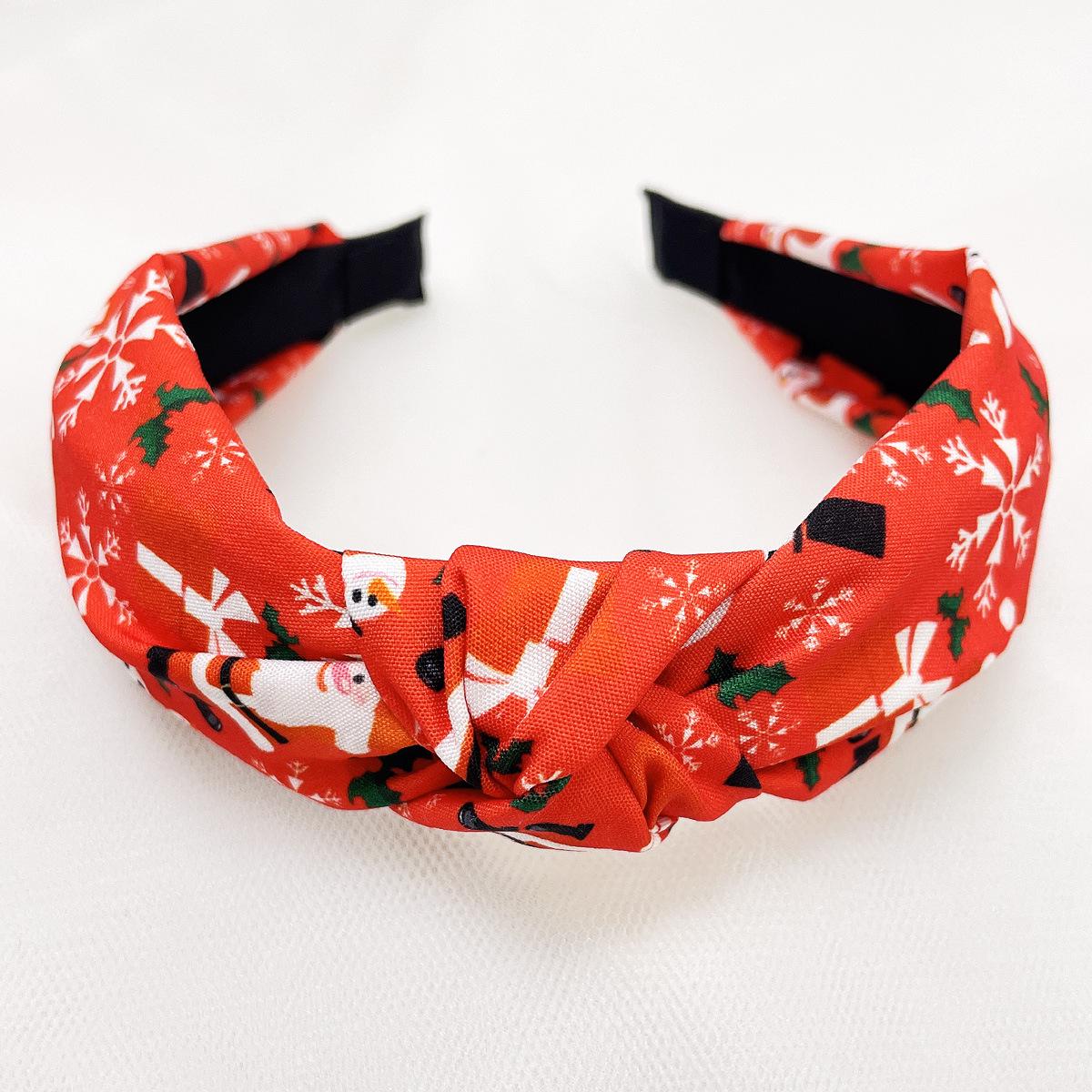

Рождественская повязка: Снежинка Санта Снеговик Праздничный Тканевый Узел красный