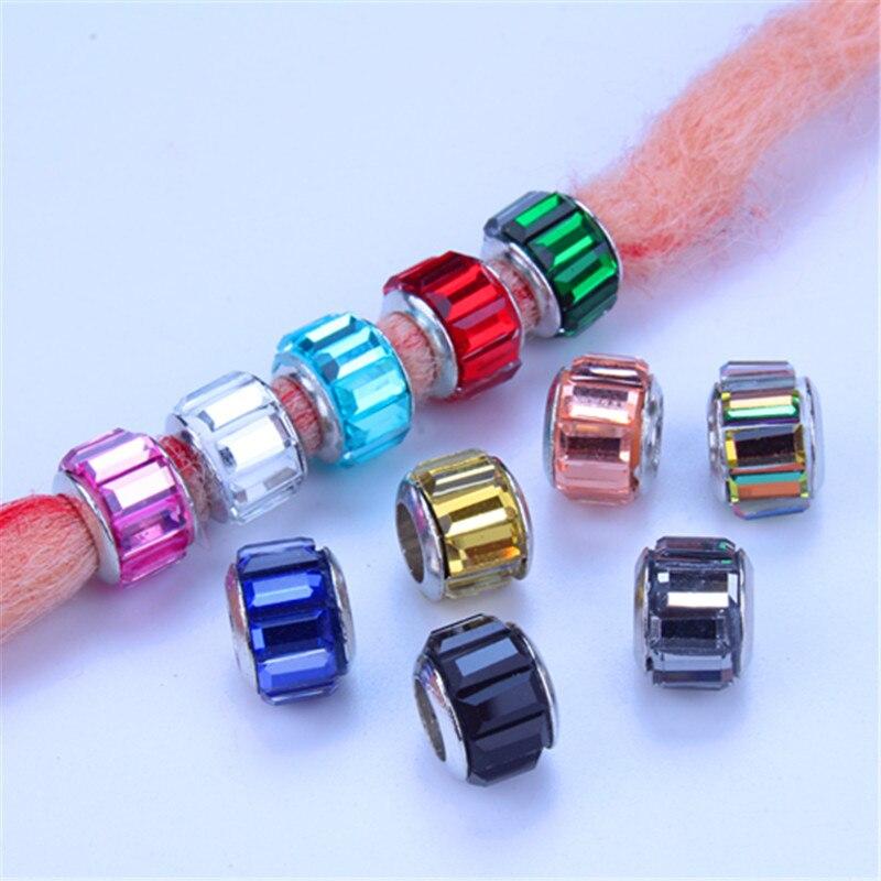 5pcs/bag Silver Metal Hair Rings Braid Dreadlocks Bead Hair Cuffs Dread Tube Charm Dreadlock for DIY Hair Accessaries
