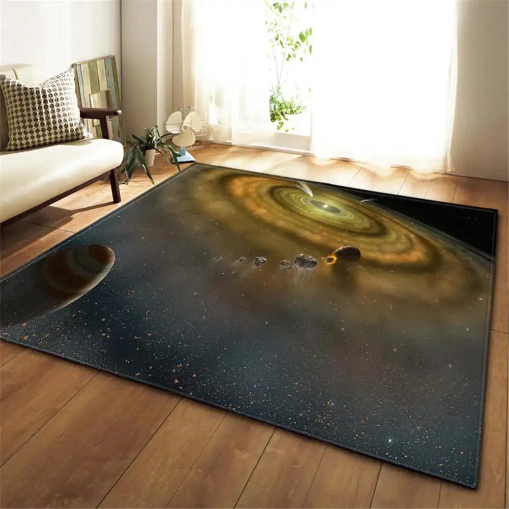 Universe Planet Living Room Rug Hallway Carpets Boys Kids Play Nebula Galaxy Bedroom Bedside Rug Kitchen Bathroom Floor Mat