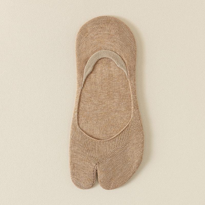 

Женские летние тонкие хлопковые однотонные носки-невидимки с неглубоким вырезом, не сползающие с пятки, противоскользящие 1 pair кофейный