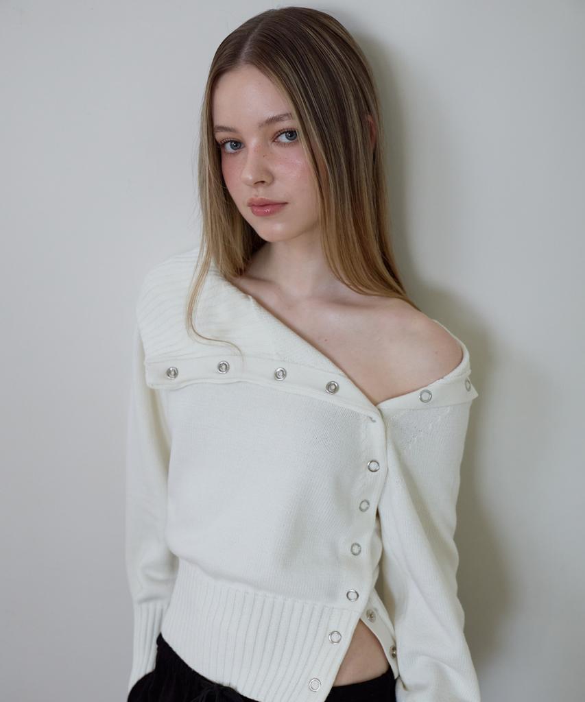 Rosefranz Fold Off Shoulder Knit [Ivory]