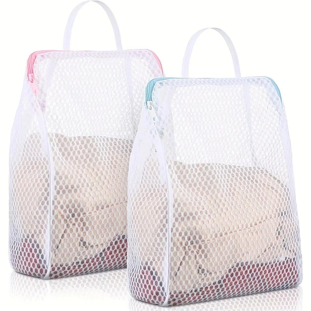 

2PCS Honeycomb Mesh Laundry Bags with Handles,Durable Polyester Fabric, Versatile Rectangular Zipper Design for Delicate Clothes