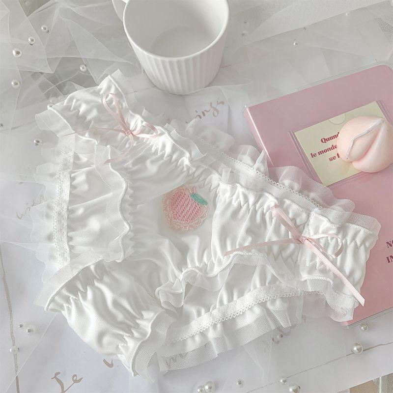 First Love Peach Island Japanese-Style Sweet White Women's Triangle Panties