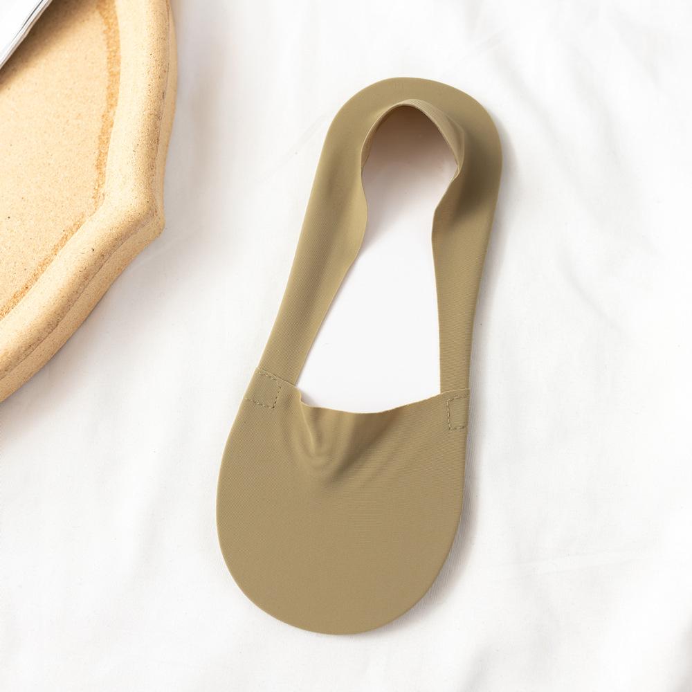 Ice Silk Women's No-Show Socks: Summer Thin, Anti-Slip, Cotton Bottom