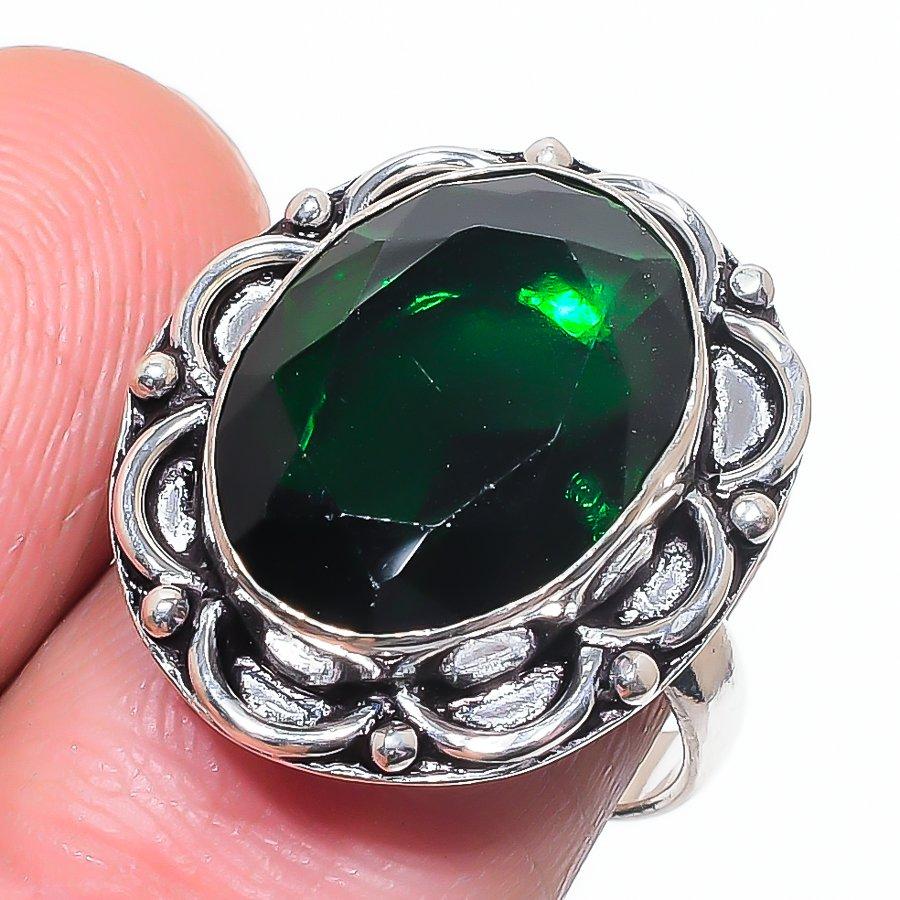 

Natural Chrome Diopside Gemstone 925 Sterling Silver Jewelry Ring Size 8 K3S41