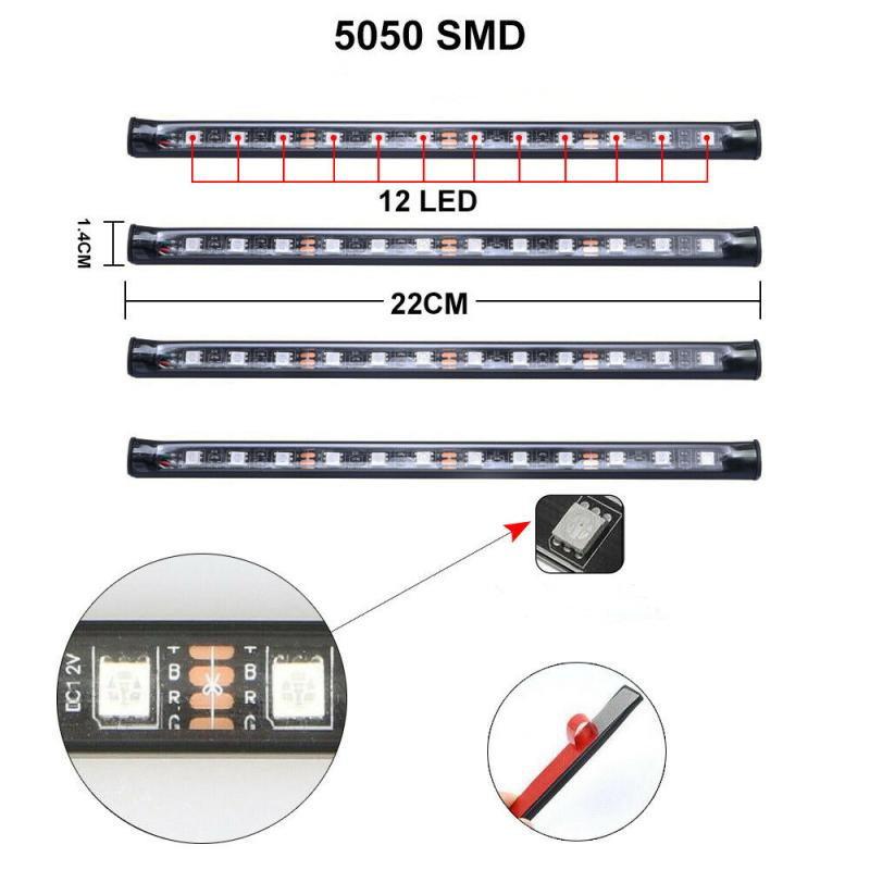 Neon 48 72 Led Car Interior Ambient Foot Light With Usb Wireless Remote Music App Control Auto Rgb Atmosphere Decorative Lamps