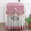 Washing Machine Cover Universal Washing Machine Cover with Roller and Wave Wheel Upflip Washing Machine Dustproof Lace Cover