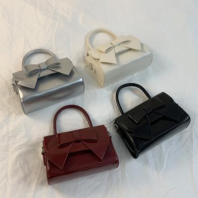 Popular Bow Bag for Women In Autumn and Winter New High Quality Texture One-shoulder Crossbody Handheld Small Square Bag for Women