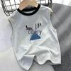 Boys' Trendy Contrast Color Sleeveless Cotton Top (Ages 6-15)