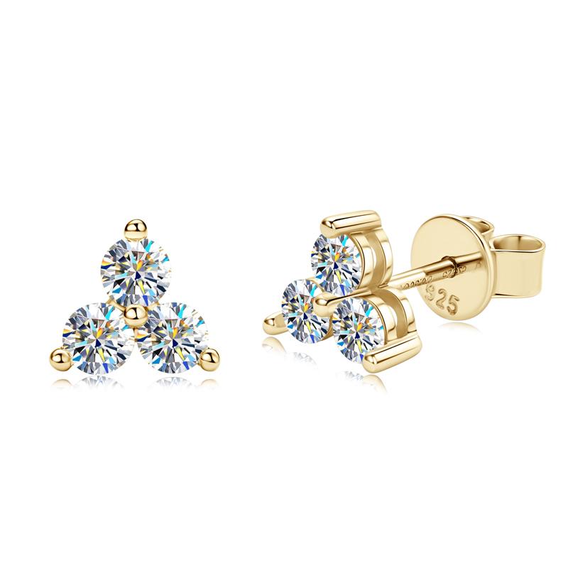 Factory 925 Sterling Silver Ladies Moissanite Earrings GRA Certificated Diamond VVS D Moissanite Stud Earrings Moissanite