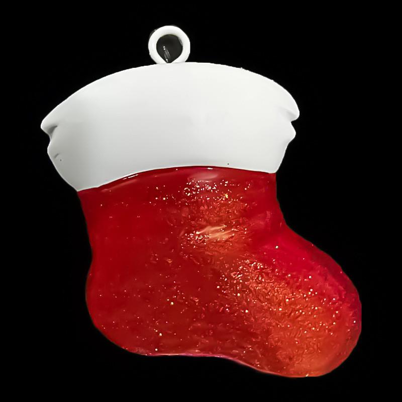 Hand-painted Resin Christmas Stocking Ornaments For Elegant Tree Decorations