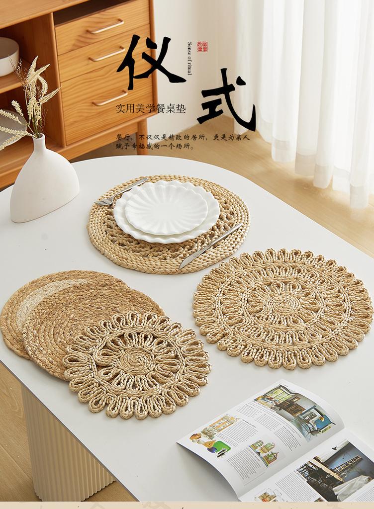Special for Natural Color Heat Insulation Mats, Environmentally Friendly Jute Placemats, Corn Husk Bowl Mats, Pot Mats, Table Mats, Tableware