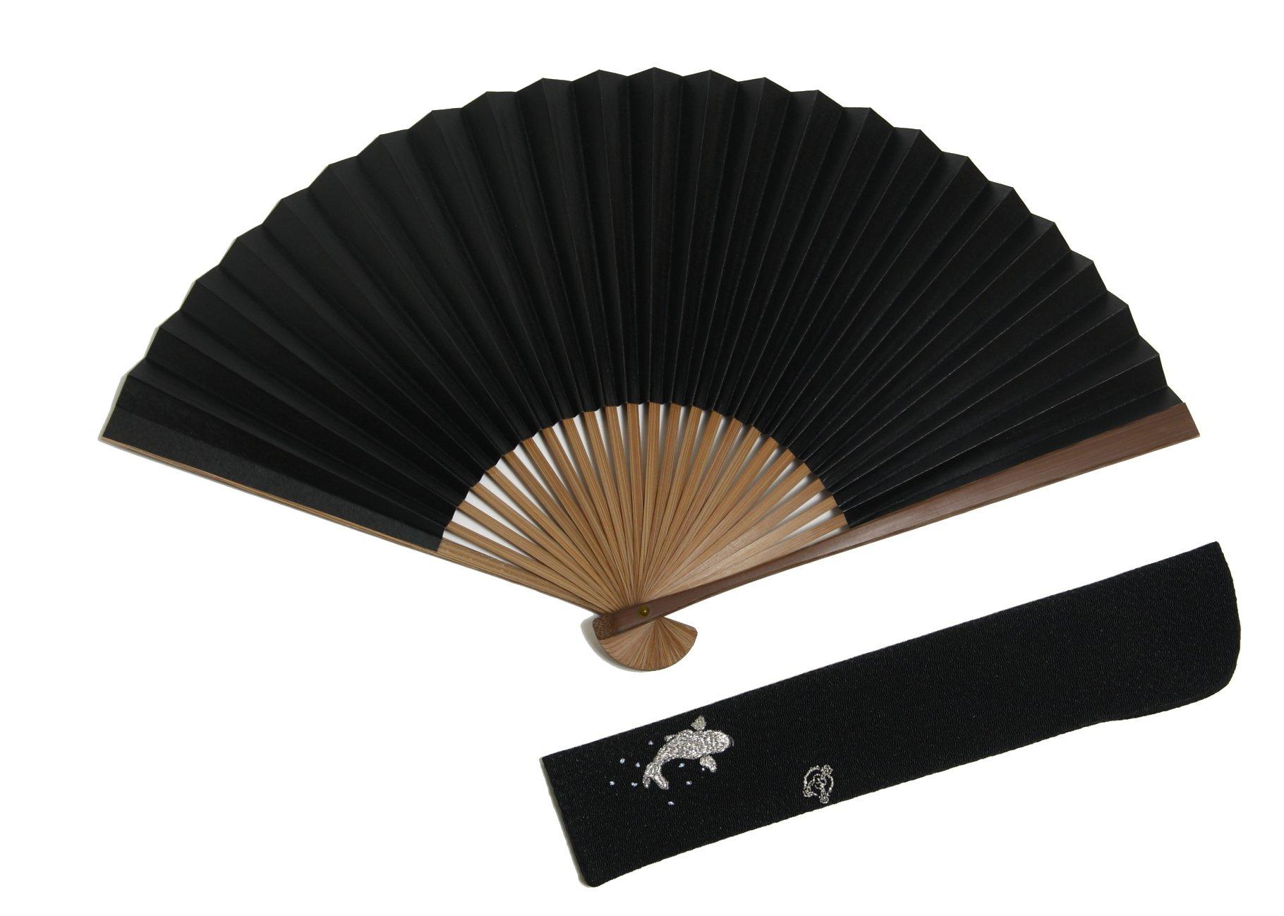 

Shibu Kyoto Craftsman Handmade Fan Bag Wooden Box [Hasegawa] Kyoto Fan Fan, Fan, Included, (Black)