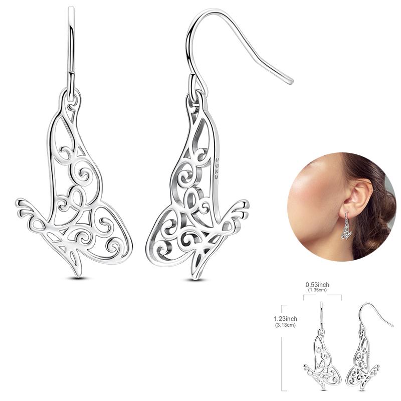 Early Spring 925 Silver Pink Tulip Sunflower Butterfly Grape Sweet Fresh Earrings Fit For Engagement Fine Jewelry Gifts
