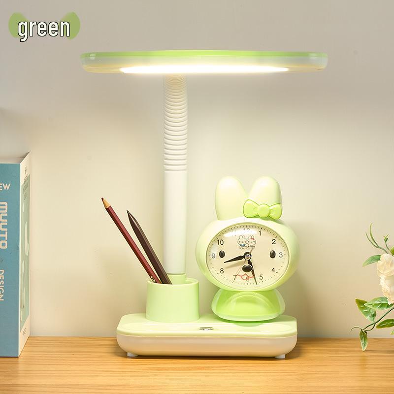 Guangshibao Kinder Schreibtisch Hasen Uhr Tischlampe