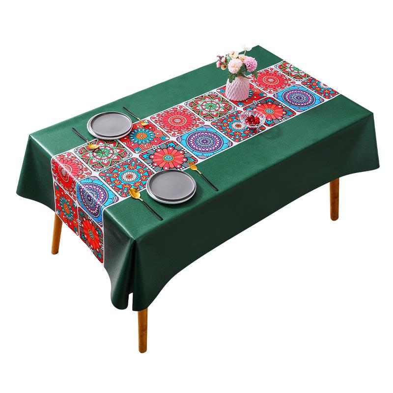 Nordic Yayun Ethnic Style Pvc Tablecloth Waterproof, Oil-Proof And Anti-Scalding Ins Wind Rectangular Coffee Table Cloth