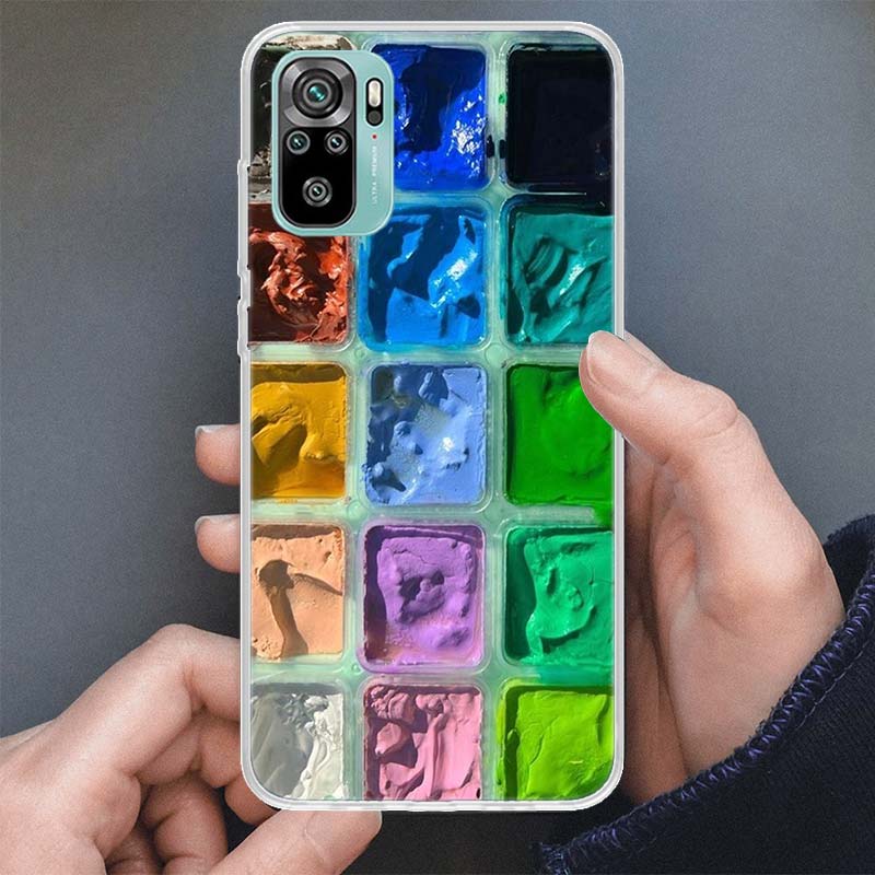 Watercolors Set Paint Palette Painting Box Phone Case For Xiaomi Redmi Note 14 13 12S 12 10 10S 11 Pro Plus 11S 11E 11T 9 9S Sof